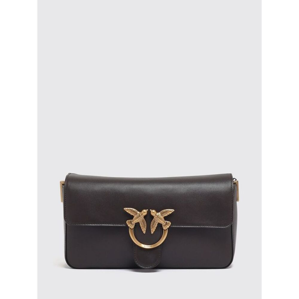 Pinko Women Love One Classic Leather Cross-Body Bag Pinko With Love Birds Logo